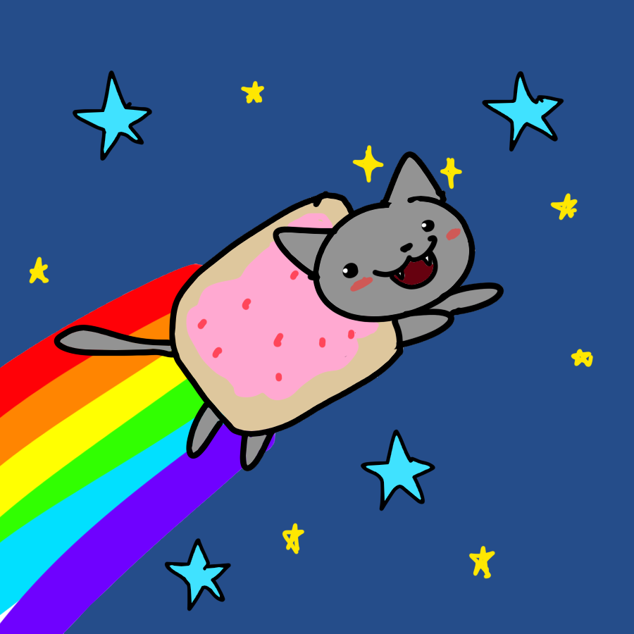 кошка с радугой - летит