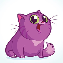 Котик фиолетовый рисунок