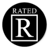 Рейтинг r. Rated r. Знак rated r. Рейтинг r logo.