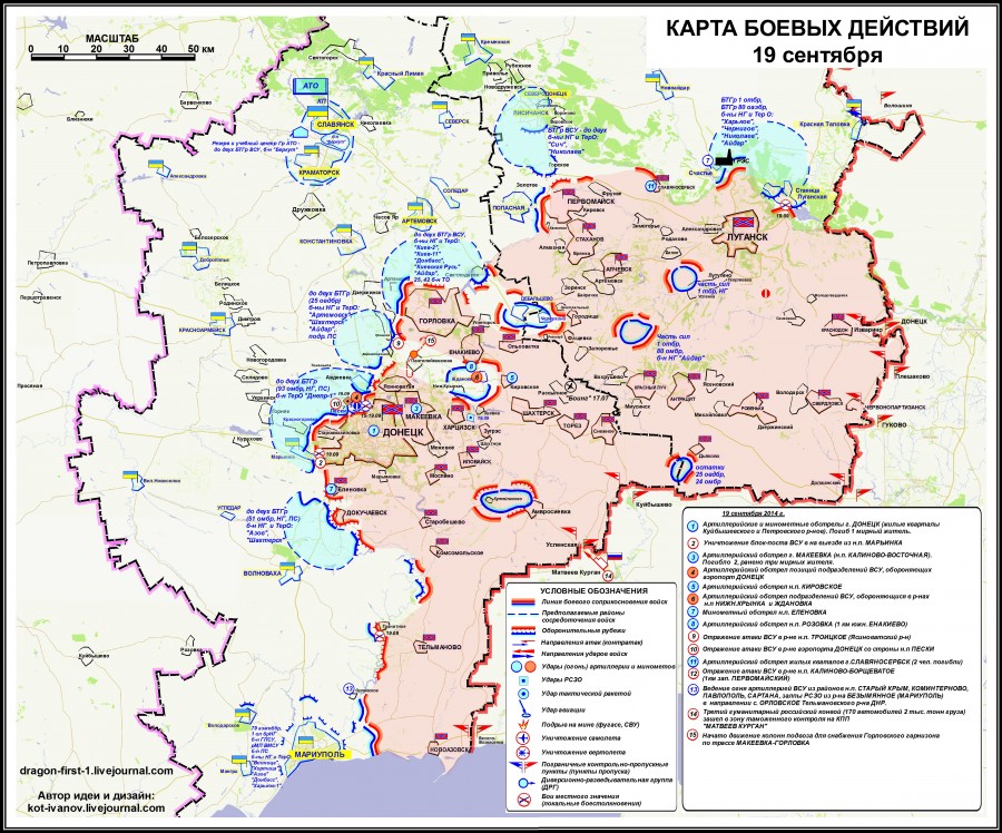 Иловайский котел карта боевых действий