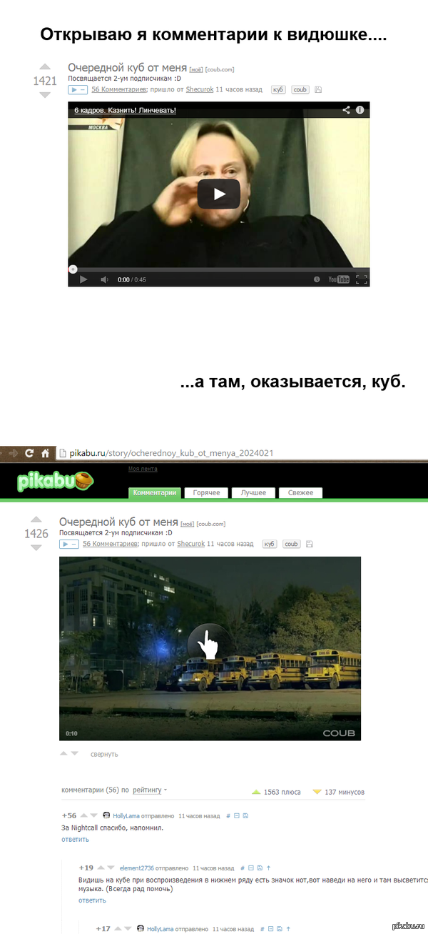 Открываю я комменты к видюшке....