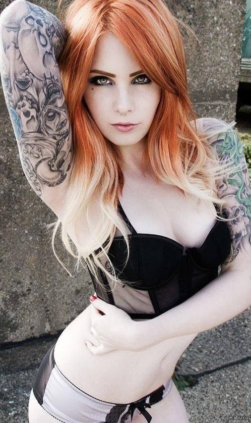 Just a sweetie for the night - NSFW, Redheads, Beautiful girl, Tattoo