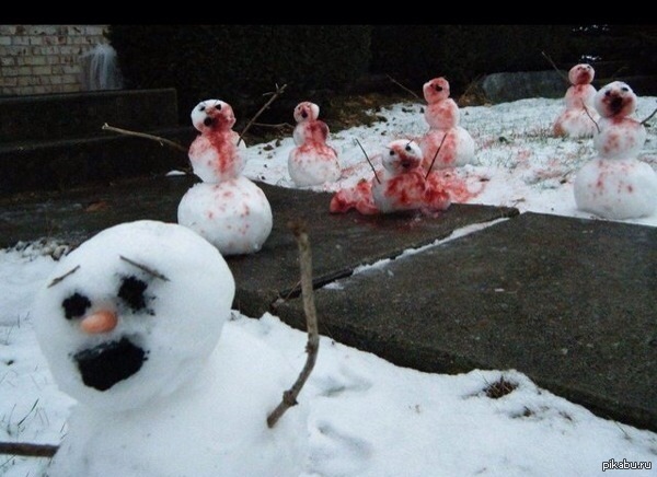 Walking snowmen. - My, Snow, snowman, Spring