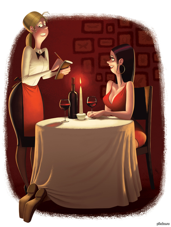 Romantic dinner - NSFW, Romance, Dinner, A restaurant, Girls, Humor