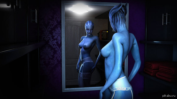 Liara T'Soni - NSFW, Азари, Mass Effect, Кто сказал mass effect?, Красивая девушка, Сиськи, Селфи, Эротика