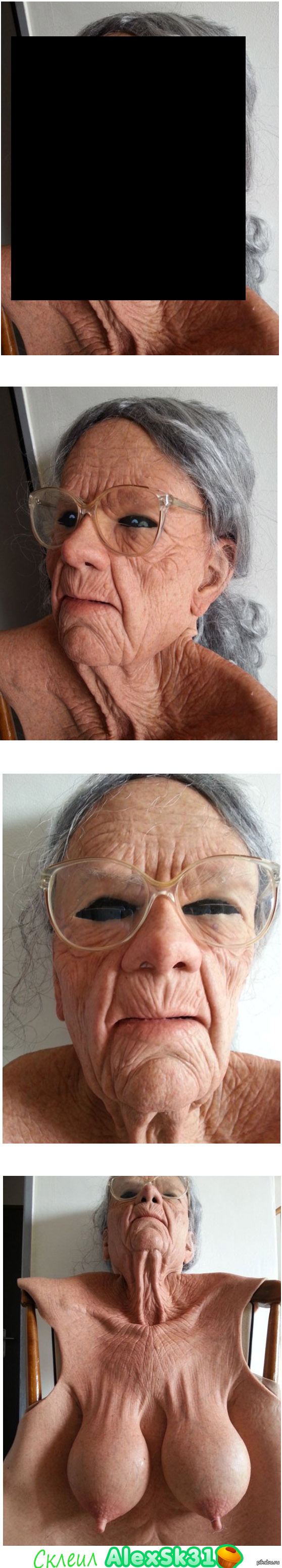 The coolest mask - NSFW, Mask, Longpost, Old woman, Boobs
