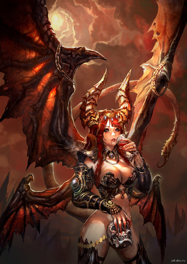 Succubus - NSFW, Images, Art, Beautiful girl, Succubus, beauty, Nice, Gorgeous, Wings