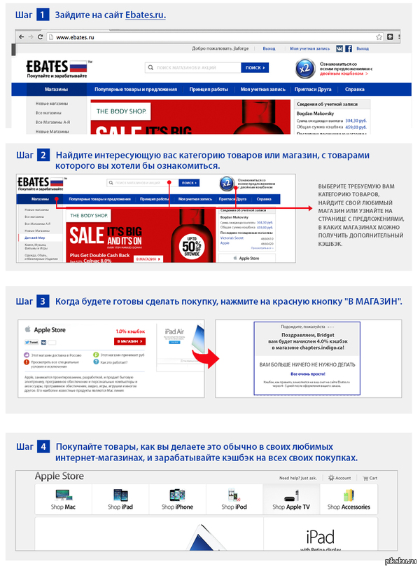 5$ �� ������� ������� Ebates.