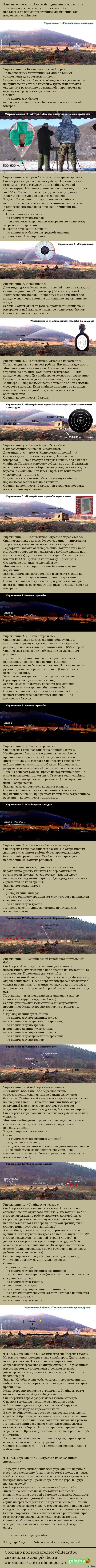 Учебные упражнения для подготовки снайперов