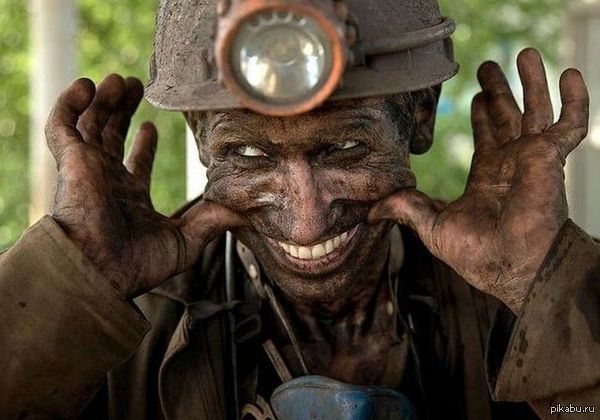 Donetsk miner after his shift - Miners, After the change, Donetsk