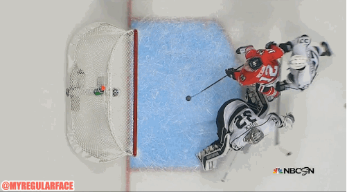 When the puck had nowhere to go - Hockey, Nhl, Pilots, King, Save, Miracle, GIF