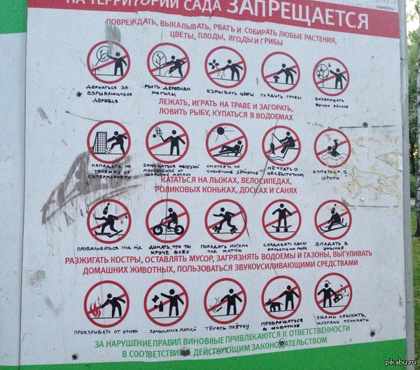 Правила отдыха в Ботаническом Саду