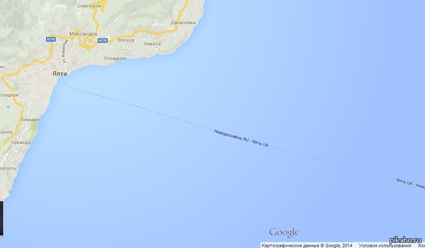 Гугл карты все никак не примут тот факт, что Ялта это Россия.