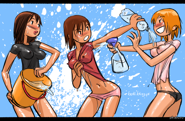 Лето, мокрые футболки