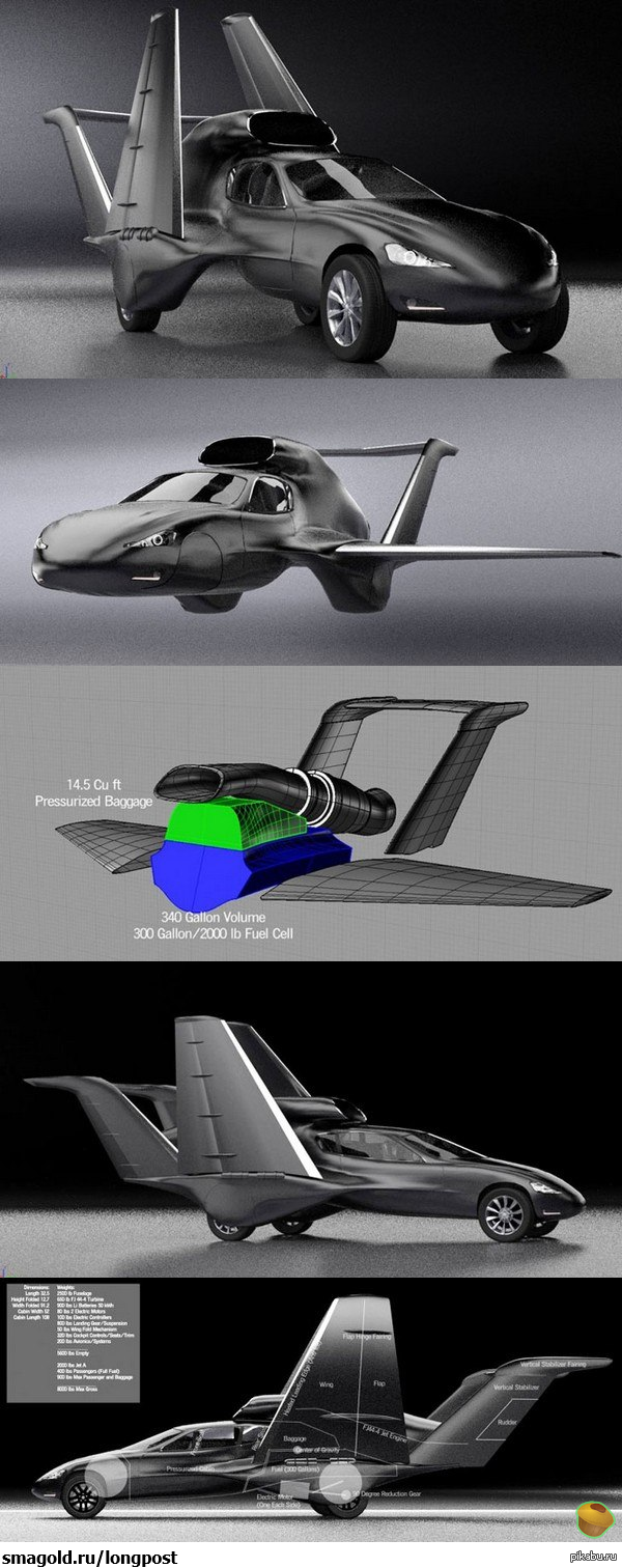 GF7 – автомобиль, который умеет летать. | Пикабу