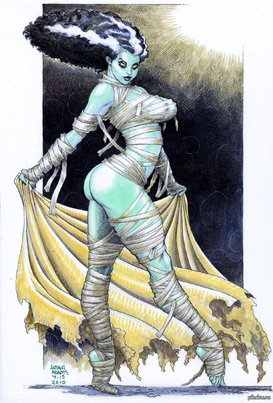 just mummy) - NSFW, Bride of Frankenstein, Boobs, Art, Booty, Mummy, Erotic