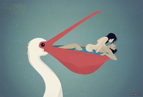 Lying in the bath I imagine everything - NSFW, My, Pelican, Gamuart, Drawing, My