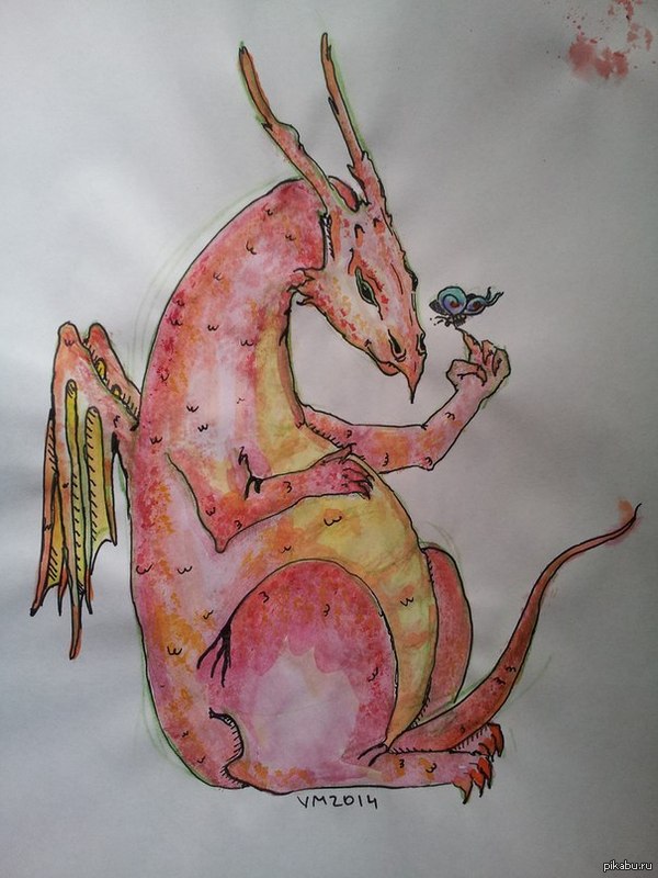 Дружелюбный красный дракон.