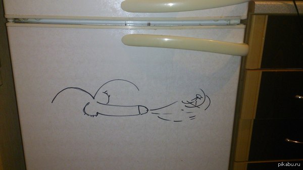 This picture is drawn by a person who writes music. - NSFW, My, Kiev, Refrigerator, Friends, Addiction, Musicians