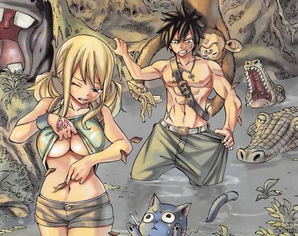 Хвост феи - NSFW, Аниме, Арт, Рисунок, Fairy Tail, Gray Fullbuster, Lucy heartfilia