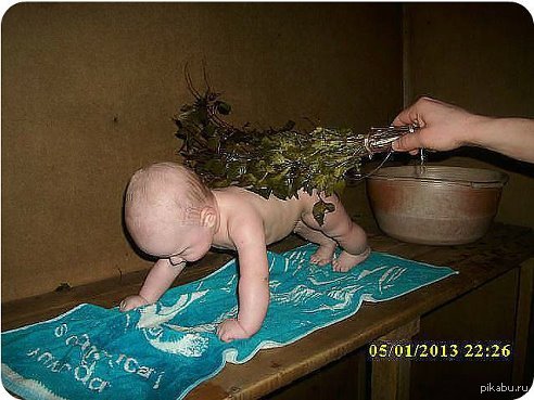 в бане с детьми 