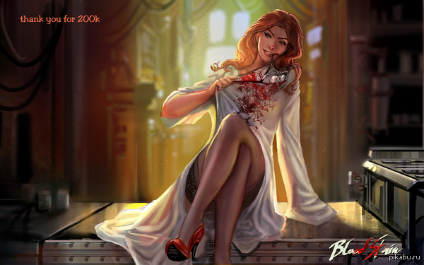 Red-haired nyasha from the Blood Stain comic - NSFW, Blood stain, Girls, Erotic, Comics, Redheads