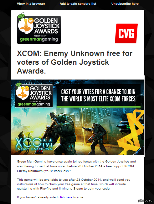 Golden Joystick Awards  XCOM: Enemy Unknown