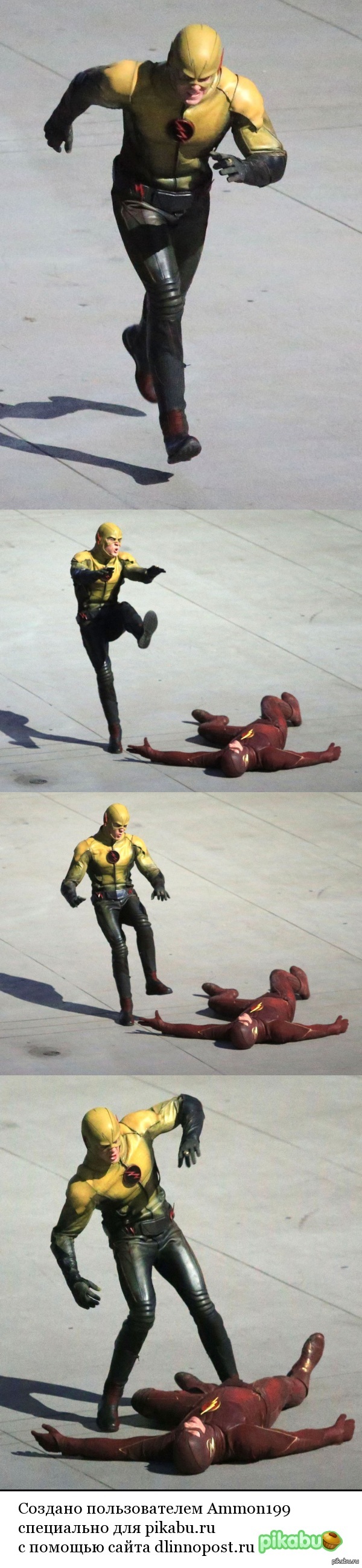 Тем временем на съемках сериала "Флеш"