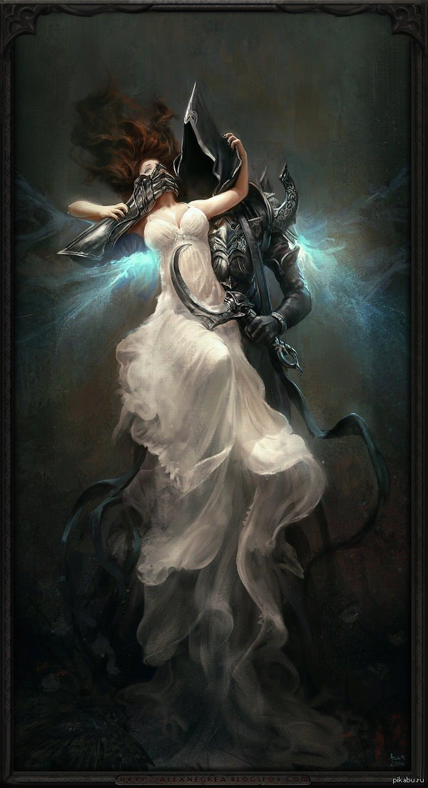 Ангел пляшет с демоном. Алекс Негреа. Невеста фэнтези. Рисунки фэнтези.