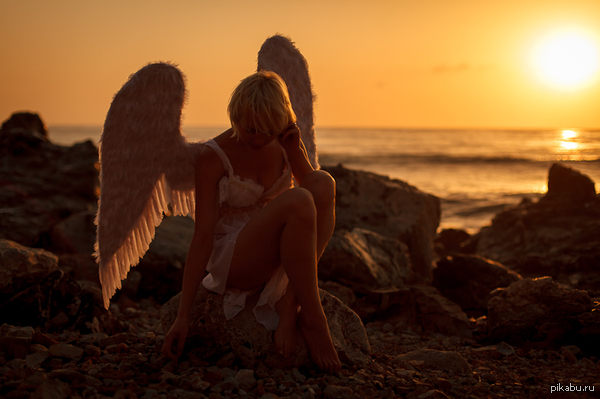 Weekend Angel - NSFW, Girls, Angel, Beach, Erotic, Sunset