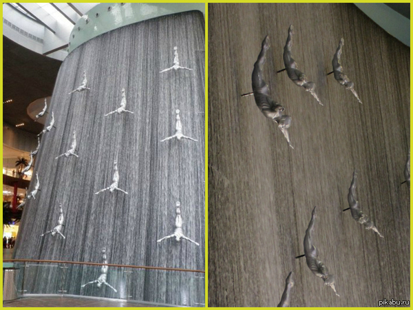 The Pearl Divers Fountain at the Dubai Mall. A look from the other side) At the mounts) - NSFW, Fountain, Dubai