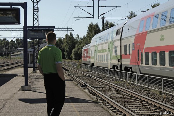 At railway station...