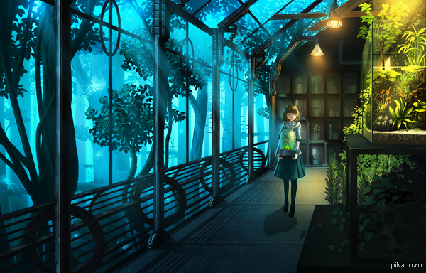 underwater terrarium - Anime, Art, Anime art, Copyright, Nauimusuka, Original character