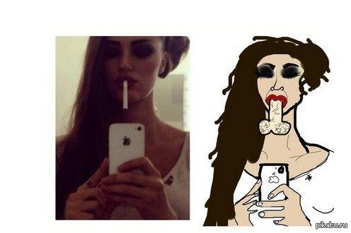 How do I see smoking girls - NSFW, Stupid, Girls, Cigarettes, iPhone, Stupidity