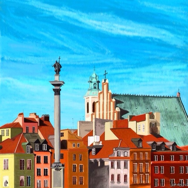 Варшава. Рисунок на планшете пальцем.