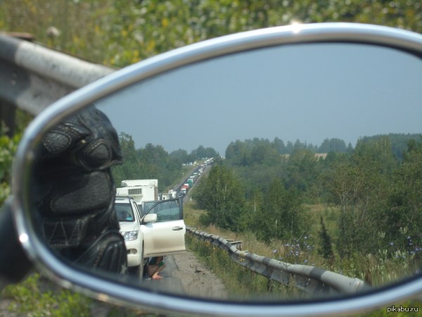 Severe Ural traffic jams. - My, Motorcyclist, Travels, Ural, Road, Heat, August, Motorcyclists