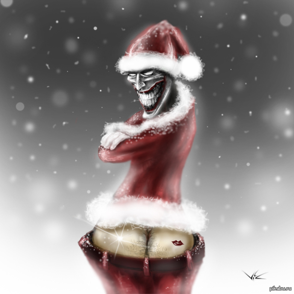 Happy Christmas by Joker! - NSFW, Christmas, Joker, Postcard, 