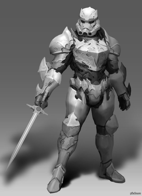 Medieval stormtrooper - Art, Concept, Drawing, Stormtrooper, Knight, Star Wars, Knights