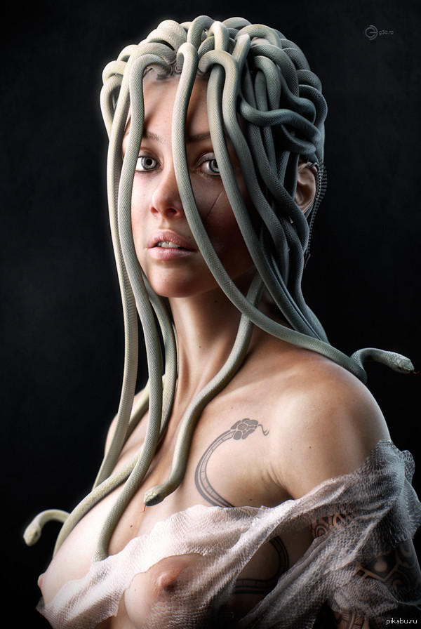 Medusa Gorgon in her youth - NSFW, Girls, Medusa Gorgon, Art