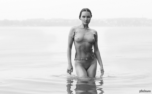 Wet - NSFW, Wet, Water, Black and white photo