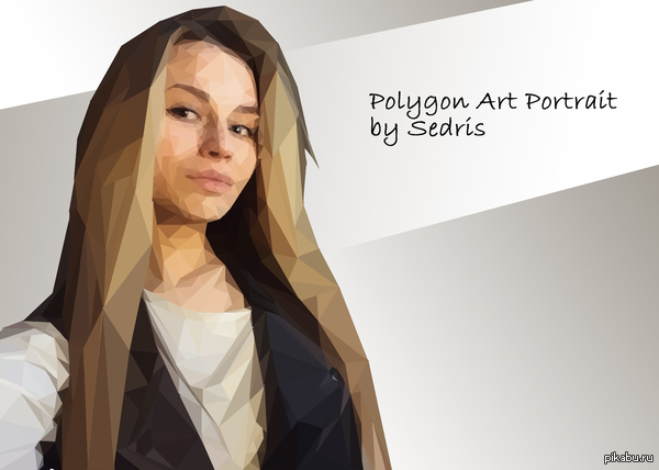 Tried polygonal style) Should I continue? - My, Polygonal graphics, Portrait, Low poly