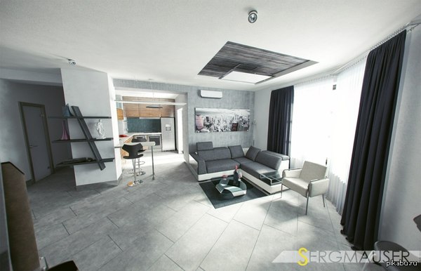 Первый опыт работы в 3d-моделировании интерьера в качестве фрилансера. Так сказать, в поддержку тега "моё") [ещё 2 изображения в комментах