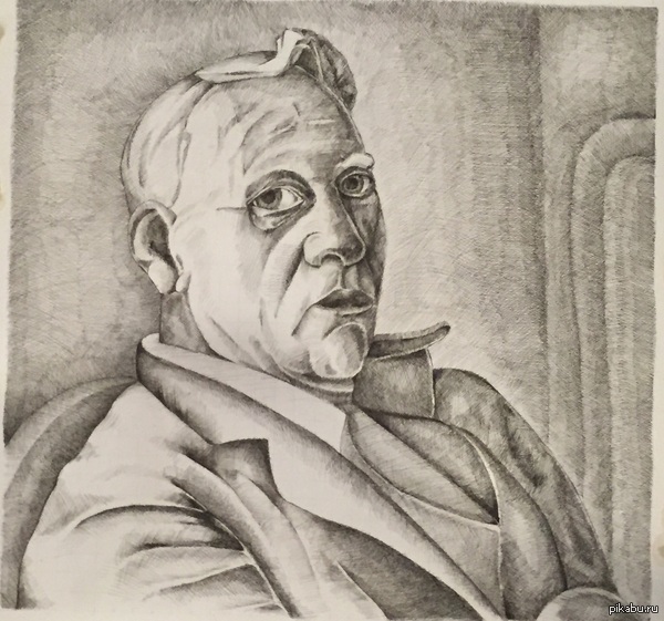 Портрет, тушь | Пикабу