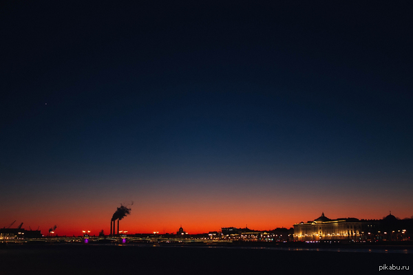 A bit of cloudless Petersburg. - My, Sunset, Town, Saint Petersburg, My, The photo