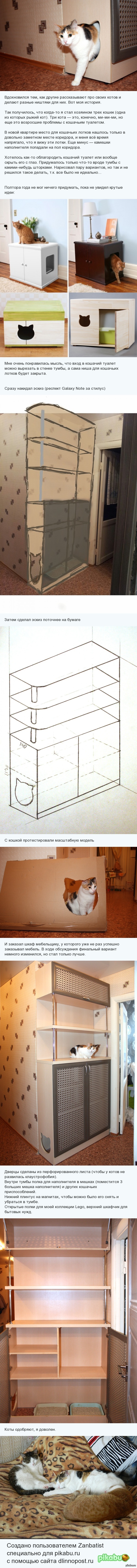 Кошачий лоток в шкафу