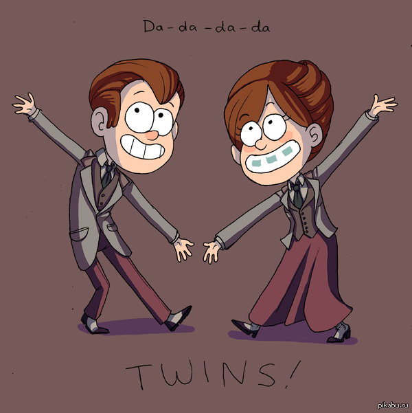 Twins - Bioshock Infinite, Gravity Falls, Арт, Кроссовер