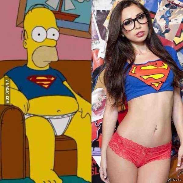 Who suits more? - Cosplay, Girls, The Simpsons, Question, 9GAG, Cloth, Superman, Homer Simpson
