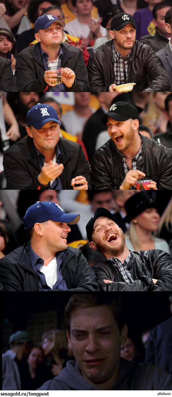 When your best friend walks without you - Leonardo DiCaprio, Tom Hardy, Tobey Maguire, Friends