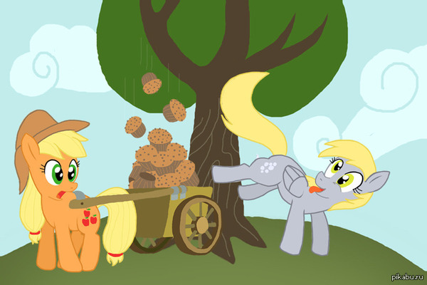Muffins - My little pony, Muffins, Derpy hooves, Applejack