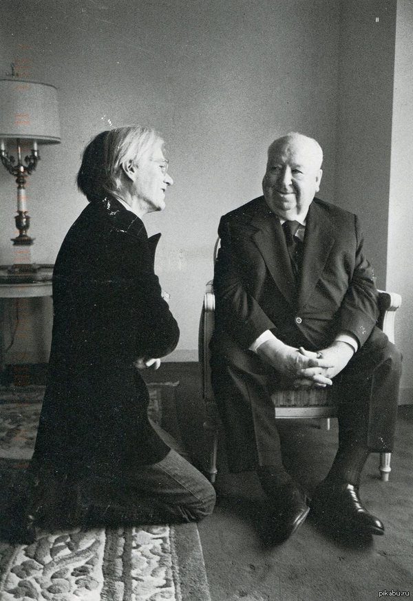 Andy Warhol and Alfred Hitchcock. USA. 60s. - The photo, Chronicle, Alfred Hitchcock, Andy Warhol